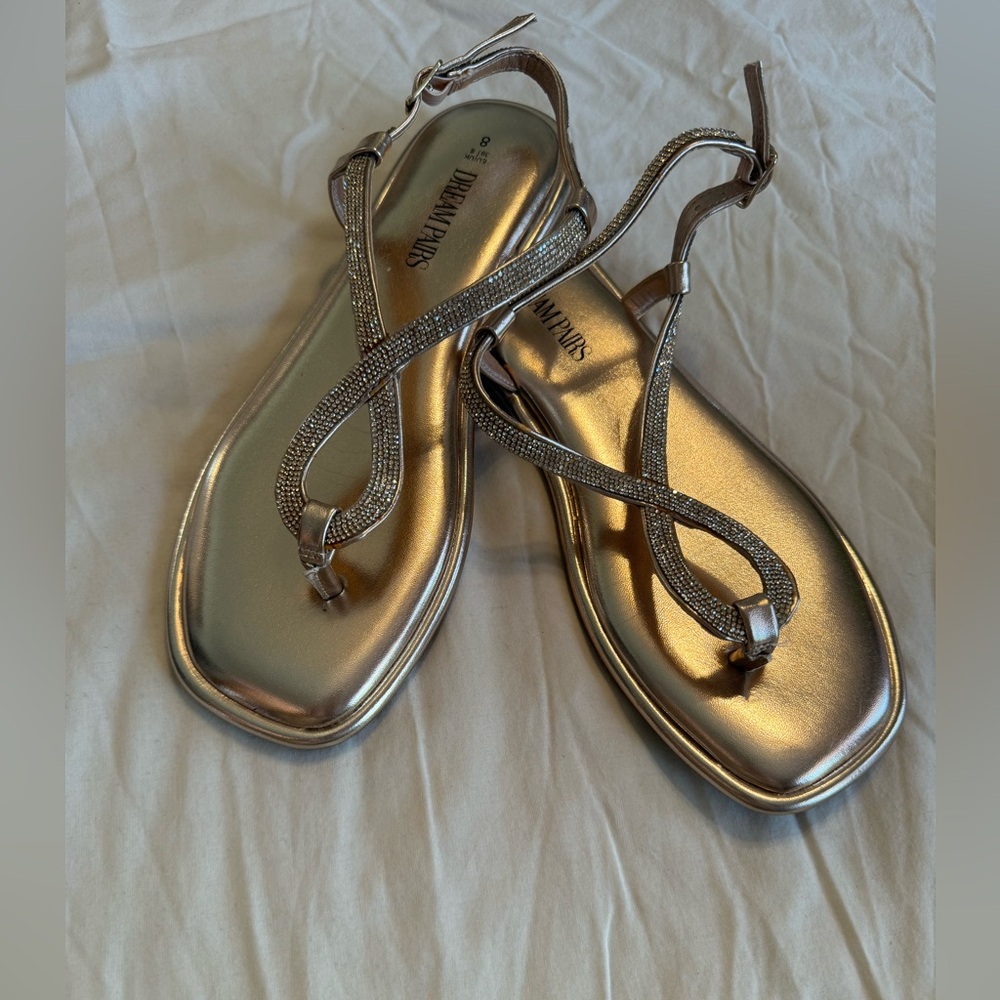 Dream Paris Gold Sandals